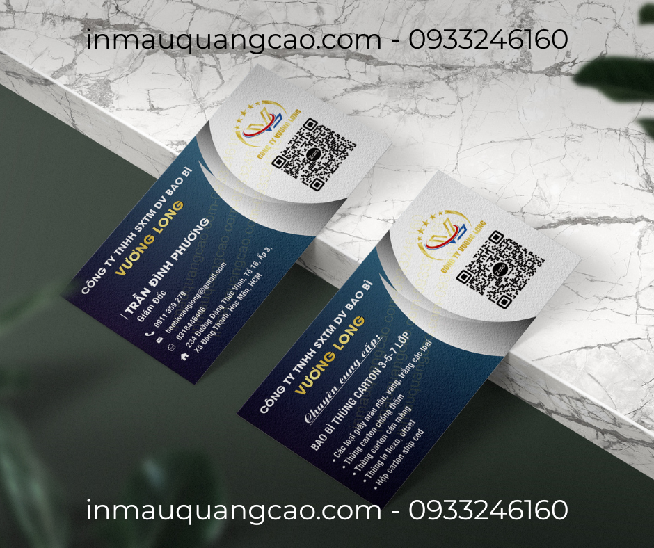 Mẫu danh thiếp cty Bao Bì đẹp - in danh thiếp giá rẻ Bình Dương TPHCM